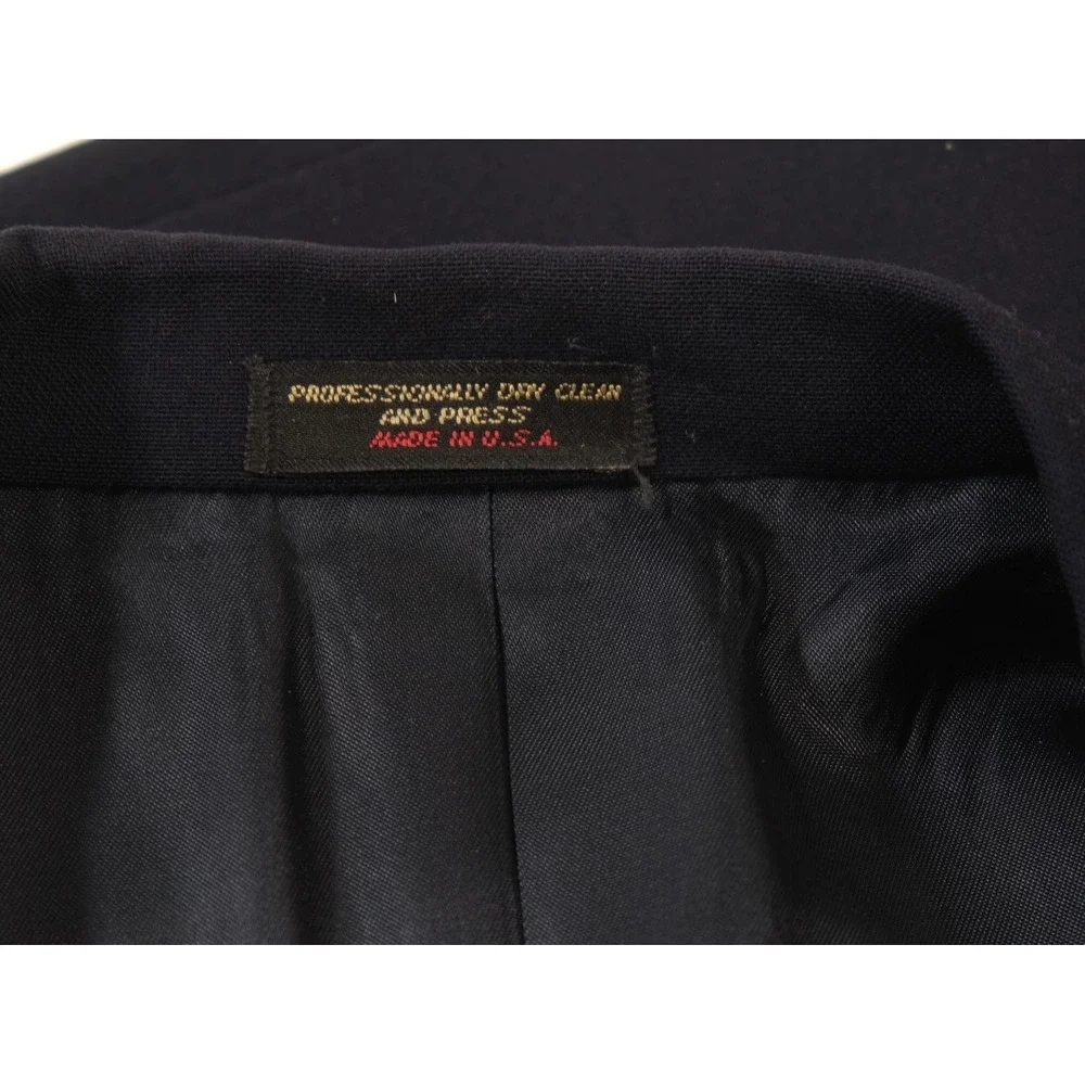 Mark Alexander Blazer Mens 44 Navy Blue Double Breasted Wool Sport Coat USA Made